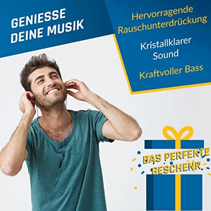 KLIM Fusion In-Ear Kopfhörer mit Memory Foamblau – Bild 6