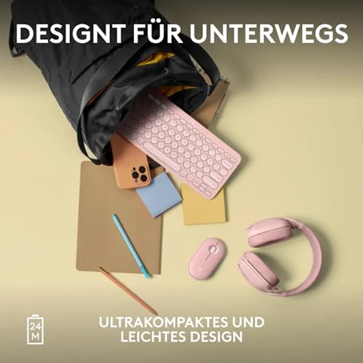 Logitech M350s Maus (Bluetooth, 4.000 DPI, Energiesparmodus) in Pebble Mouse 2 Design, recycelter Kunststoff, Blau – Bild 8