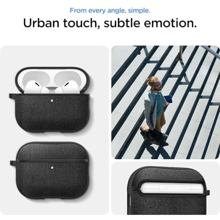 Spigen Urban Fit, Kopfhörertasche + Schutzhülle für Apple AirPods Pro 3, Schwarz – Bild 4