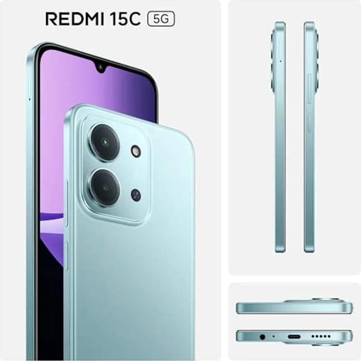 Xiaomi Redmi 15C, 128 GB 5G Smartphone mit 50 MP Dual Kamera, 6,9 Zoll Display, WiFi 5, Mint Green – Bild 2