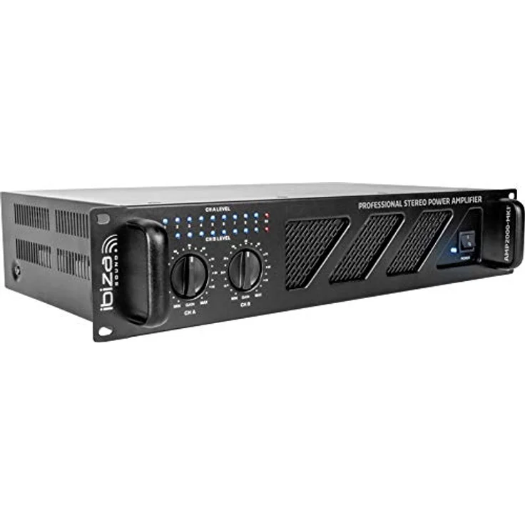 AMP2000-MKII - IBIZA - Professioneller 2x1500W PA-Verstärker mit XLR/Klinkeneingängen und Speakon-/Klemmenausgängen - 19"-Rack - Schwarz – Bild 5