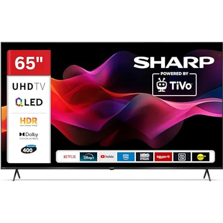 Sharp QLED TV 65HM5745E, 65 Zoll 4K UHD Smart TV Powered by TiVo mit Dolby Vision HDR, Dolby Atmos und Triple-Tuner, schwarz – Bild 1