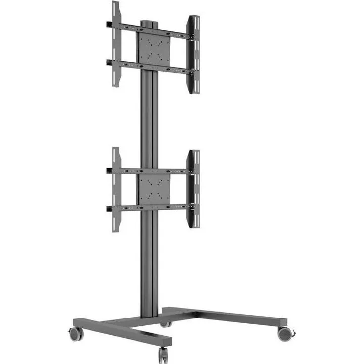 Multibrackets 2215, Tragbarer TV-Bodenständer für 2 Monitore, 60 kg, 139,7 cm (55"), manuelle Höhenverstellung, schwarz