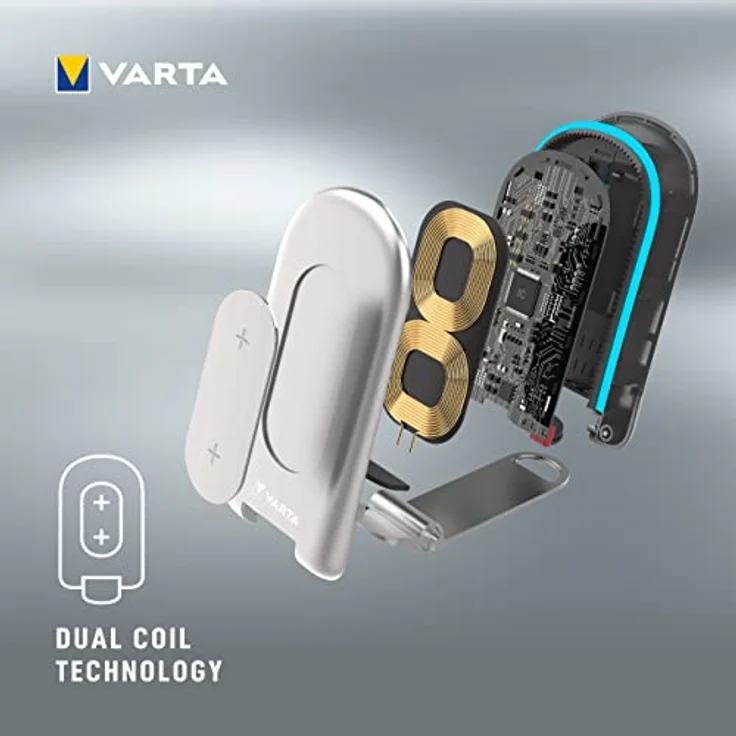 VARTA Ultra Fast Wireless Charger 15W Qi-Ladegerät (kabellos) Silber – Bild 5
