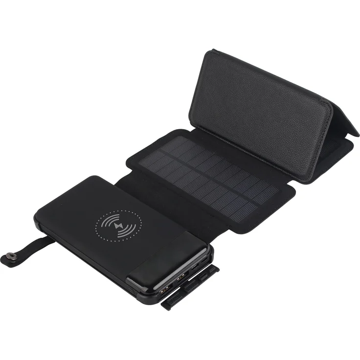 Felixx Solar Powerbank, Schwarz, 10000 mAh, 5 W, inkl. faltbare Solarmodule