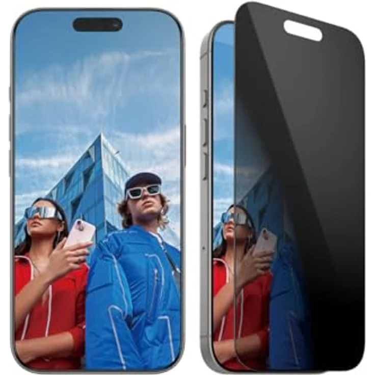 PanzerGlass Privacy Displayschutzfolie für Apple iPhone 16 Pro 6,3 Zoll 2024| Blickschutzfilter, gehärtetes Glas von Kante zu Kante, Fall-/Kratzschutz, Anti-Fingerabdruck, einfache Installation, – Bild 1