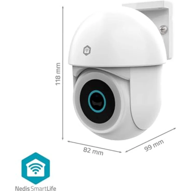 Nedis SmartLife Außenkamera - Wi-Fi - Spotlight - 3MP Full HD 1296p - Pan tilt - IP65 - Nachtsicht - Weiss – Bild 4
