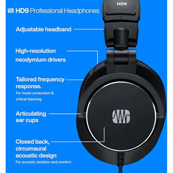PreSonus HD9 - Rückseite geschlossen 45 mm Drivers HD9 - Rückseite geschlossen – Bild 6
