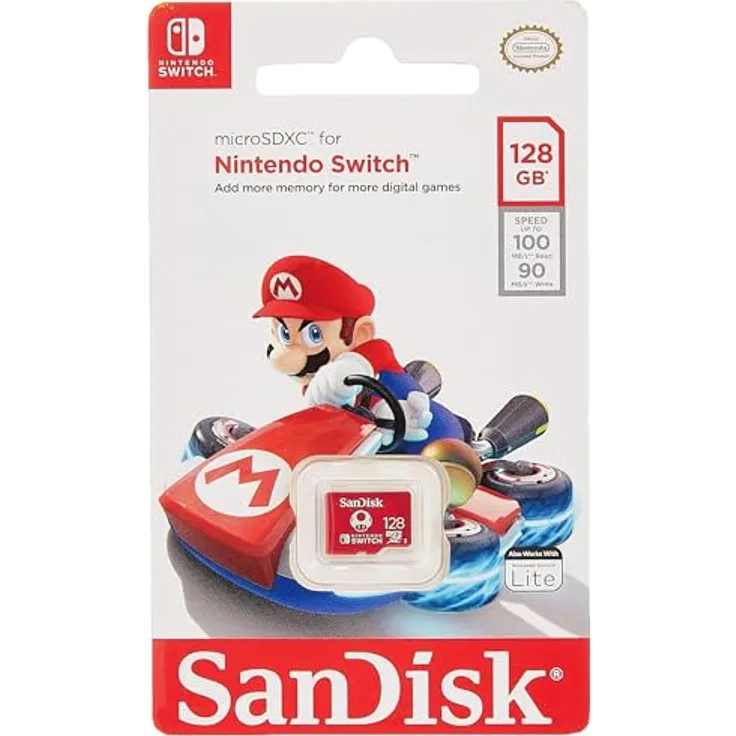 SanDisk microSDX Nint Switch 128GB BULK (microSDXC, 128 GB, UHS-I), Speicherkarte, Rot