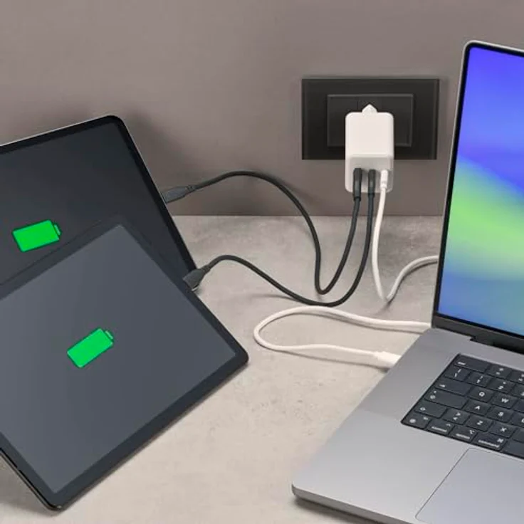 Cellularline 3 Port Multipower Kit 100W GaN White Reiselader Ladegerät (USB-A + USB-C) – Bild 2