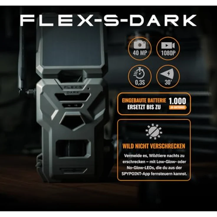 Spypoint FLEX-S-DARK, Mobilfunk-Wildkamera mit 40 MP Auflösung, Solarpanel und 30 m Reichweite – Bild 10