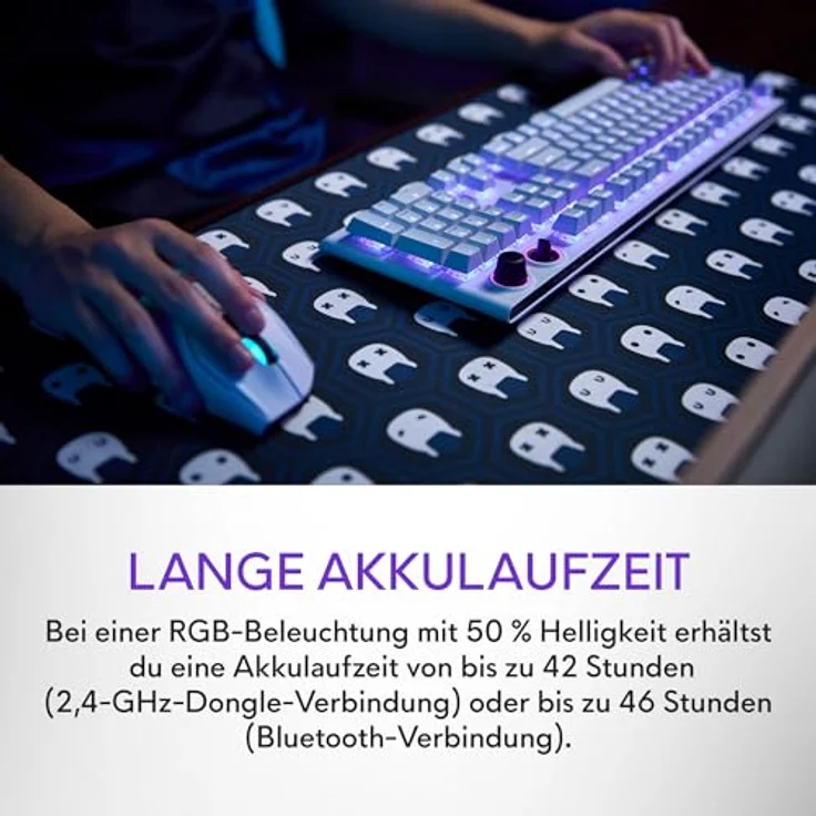 Alienware Tri-Mode kabellose Gaming Tastatur - AW920K (Lunar Light) mit CHERRY MX Red Switches – Bild 2