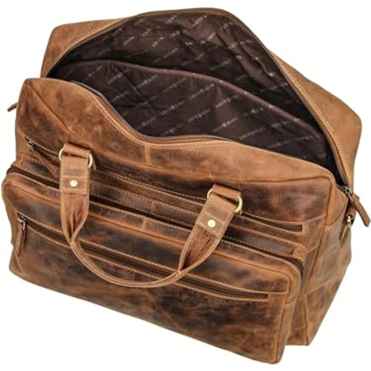 Greenburry Aktentasche Vintage 1539 (17.72"), Notebooktasche, Braun, aus hochwertigem Rindleder – Bild 5