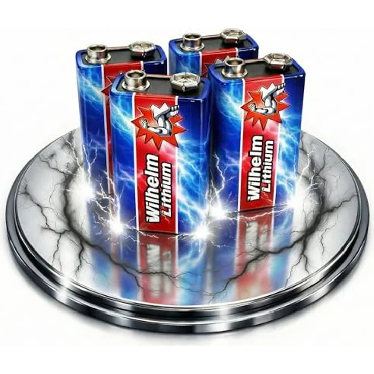 2 x Wilhelm Lithium 9V Block Batterie Rauchmelder 6LR61 9 Volt Batterien – Bild 2