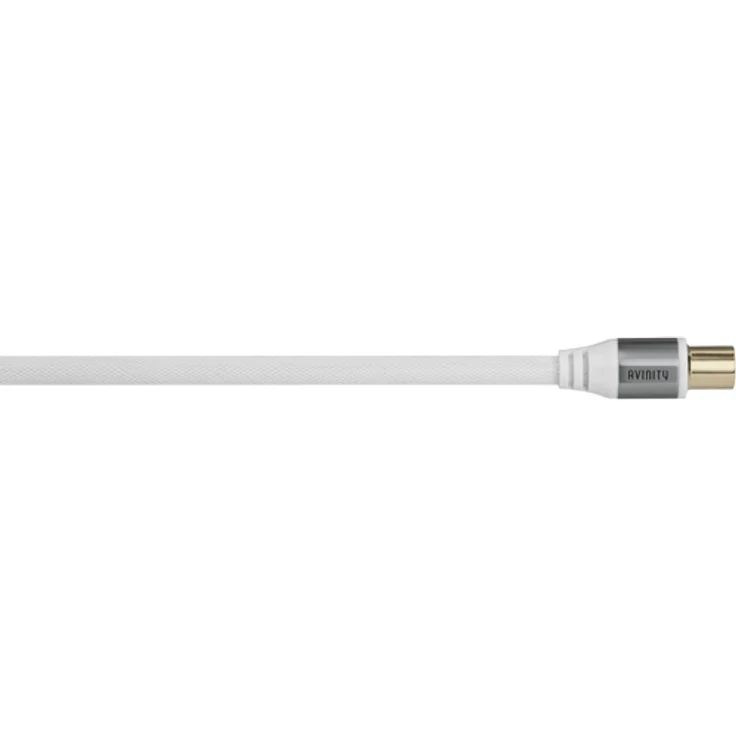 Avinity 00127198 Koaxialkabel, 2 m, Weiß, voll geschirmt, vergoldete Stecker, optimal für HDTV