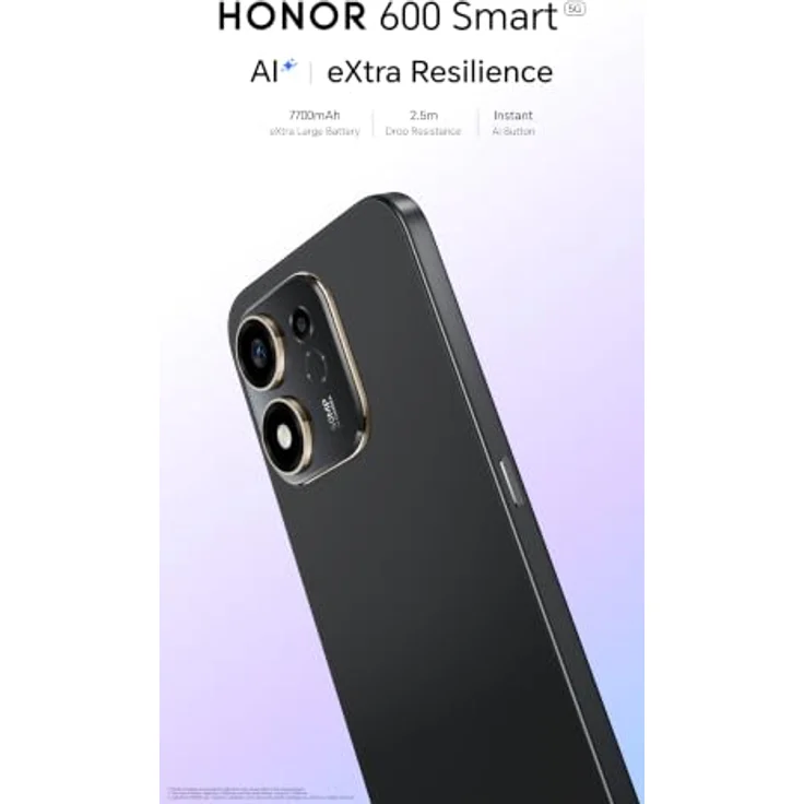 HONOR 600 Smart 5G, Smartphone mit 7700 mAh Akku, schwarz, 4 GB RAM, 128 GB Speicher – Bild 2