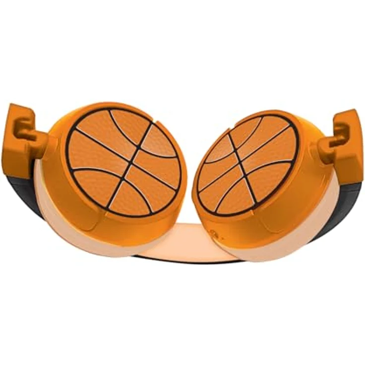 Lexibook Basketball 2-in-1 Bluetooth- und kabelgebundene Kopfhörer mit Mikrofon und Steuerungstaste, faltbar und verstellbar, wiederaufladbarer Langzeitakku, orange – Bild 3