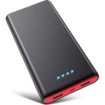Power Bank 26800mAh, Hohe Effizienz Externer Akku Power Pack Ladegerät Akkupack 2.1A 2 Port Ausgang Powerbank Kompatibel mit iPhone 15 14 13 Pro Samsung S23 Huawei Xiaomi Oppo Airpods Tablet-Rot