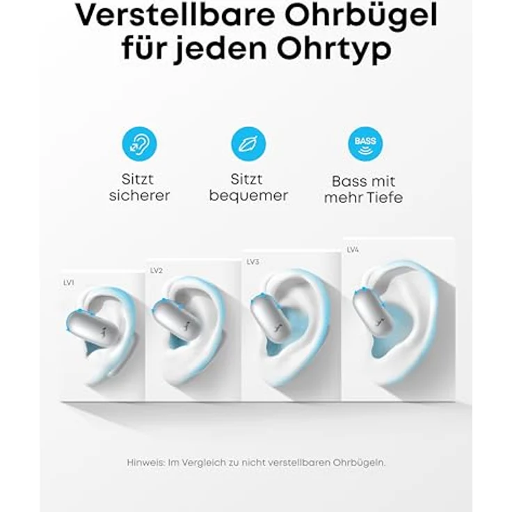 SoundCore AeroFit 2 AI Assistant Open-Ear-Kopfhörer, druckfreier Sitz, 35 Stunden Wiedergabezeit, IP55, Hi-Res, Echtzeit-Übersetzung – Bild 5