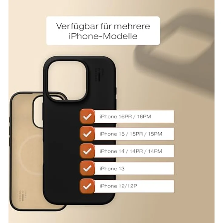 iDeal Of Sweden Designer Magsafe Silicone-Cover Black für Apple iPhone 13/14/15/16e, Smartphone Hülle mit gebürsteter Oberfläche, Schwarz – Bild 7