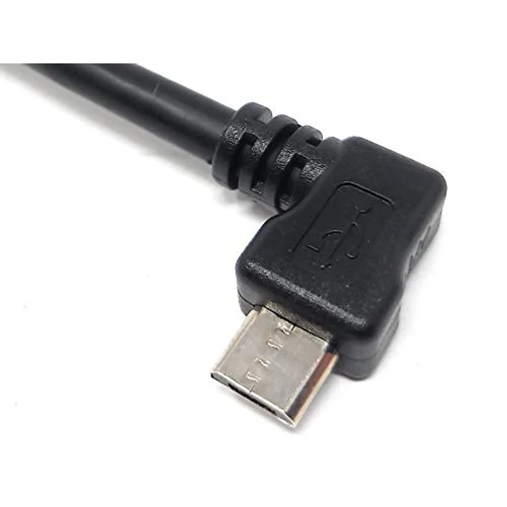 SYSTEM-S 2m Meter Micro USB 2.0 Kabel gewinkelt 90 Grad Winkelstecker (rechts-Male) Adapter Datenkabel und Ladekabel – Bild 3