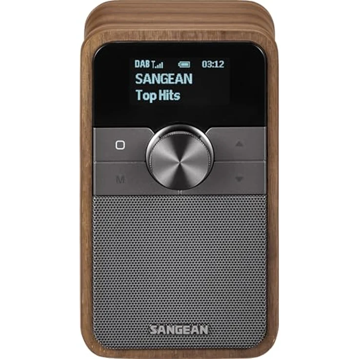 SANGEAN DDR-8 Tragbares DAB+ Radio mit Bluetooth 5.2, rotierendem OLED-Display und Echtholzfurnier-Gehäuse in Vintage Walnuss, integrierter Akku, 20 Senderplätze – Bild 1