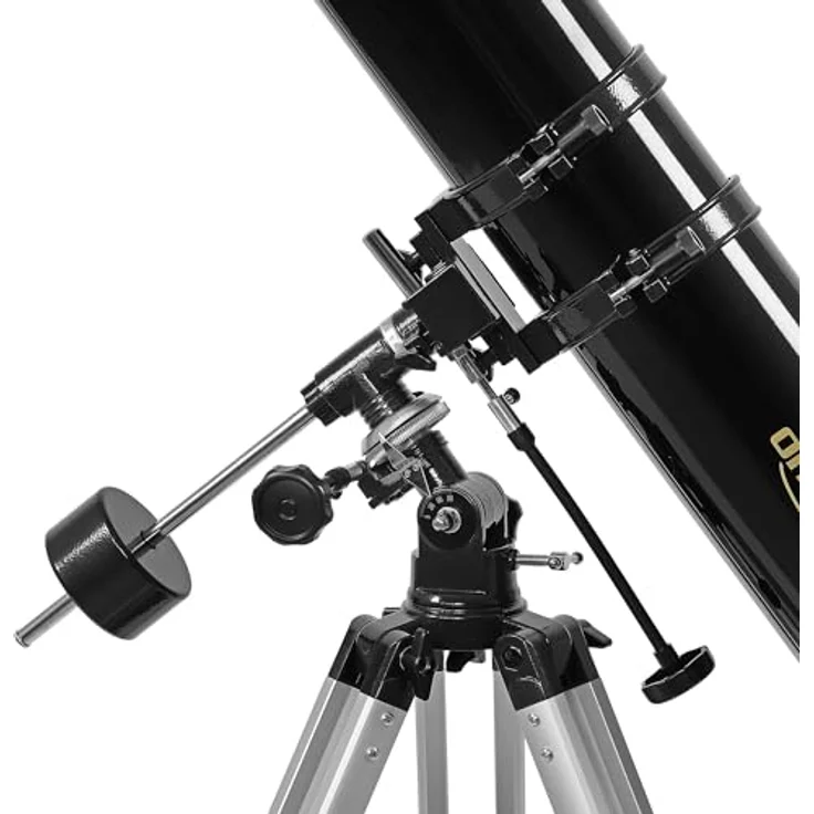 Omegon Teleskop N 114/900 EQ-1, Spiegelteleskop für Einsteiger mit parallaktischer EQ-1 Montierung, präziser Nachführung, ideal für Mond & Planeten, inklusive Zubehörset – Bild 4