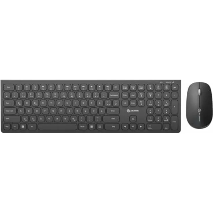 Alogic ECHELON USB-C RECHARGEABLE BLUE (DE, Kabellos), Tastatur, Schwarz - FOR DE WIN (BLACK) + MOUSE COMBO