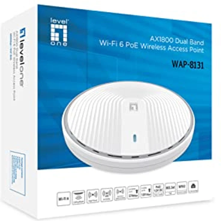 LevelOne WAP-8131, WLAN Access Point AX1800, Dual-Band WiFi 6, PoE, weiß, 1800 Mbit/s – Bild 5
