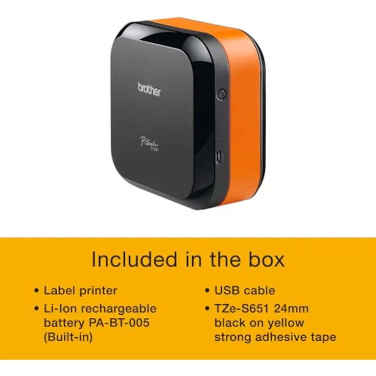 Brother PT-E720BT CUBE Pro, Etikettendrucker mit Bluetooth, 180 x 180 dpi, max. Etikettenbreite 24mm, tragbar und robust für industrielle Anwendungen – Bild 5