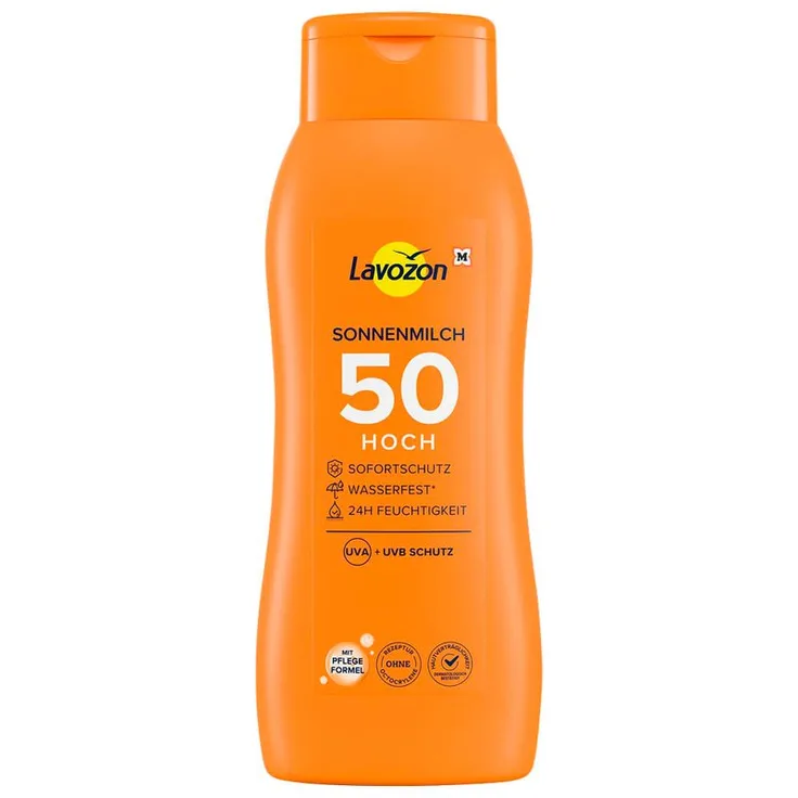 Lavozon Sonnenmilch LSF 50, 400 ml – Wasserfest, Sofortschutz, 24h Feuchtigkeit, Neutraler Duft