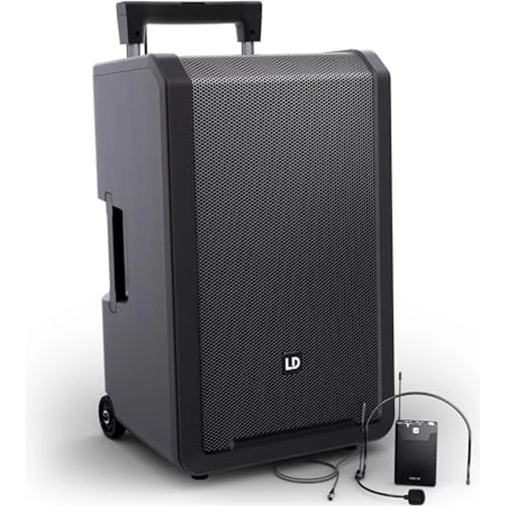 LD Systems ANNY 12 BPH, 12" mobiler Bluetooth PA-Lautsprecher mit Akku, 6-Kanal-Mixer und Headset-Mikrofon, schwarz – Bild 1