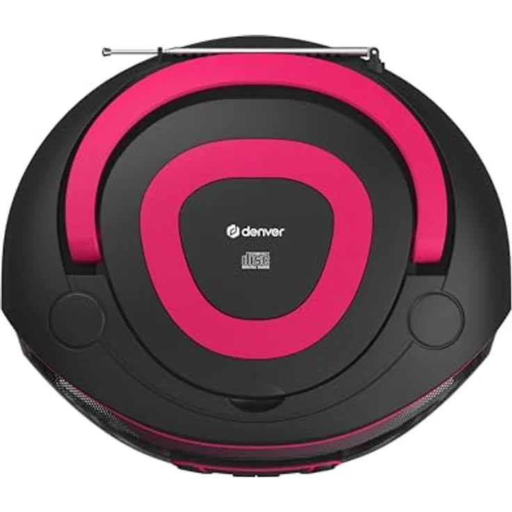 Denver TDB-212 DAB+ Boombox | Retro-Design mit Bluetooth, USB, CD-Player und AUX-Anschluss | Digitalradio DAB+/FM mit LCD-Display und MP3-Wiedergabe | Lichteffekten (Pink) – Bild 5