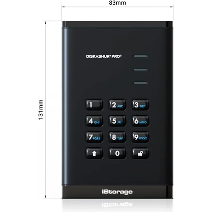 iStorage diskAshur PRO3 SSD 2 TB - FIPS Level 3 zertifiziert - passwortgeschützt - staub-/wasserdicht - Hardware-Verschlüsselung – Bild 4