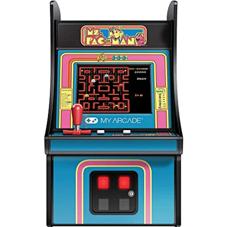 My Arcade Micro Player Ms. Pac-Man, 6.75 Zoll Konsolenspiel mit 2.75 Zoll vollfarbigem Hintergrundlicht, abnehmbarem Joystick und externem Lautsprecher – Bild 5