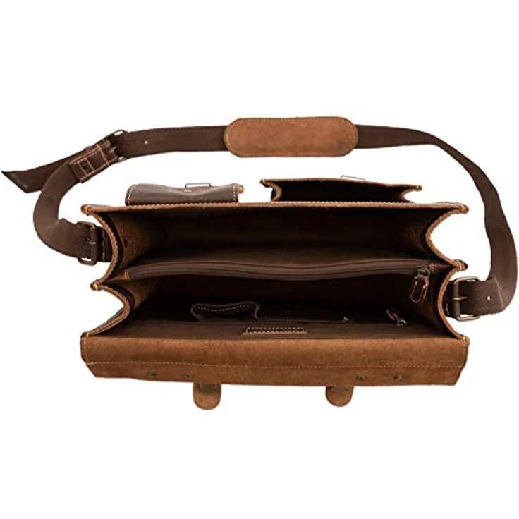 Greenburry Aktentasche Buffalo 1128 XXL, Klassische Laptop-Tasche mit vielen Fächern, braun – Bild 6