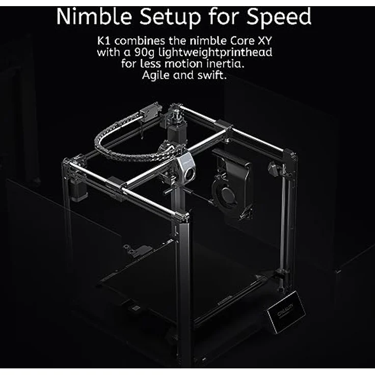 Creality 3D K1 3D-Drucker mit max. 600mm/s Geschwindigkeit, Doppelventilator-Kühlungsmodell, integriertem Druckgussrahmen und intelligentem Steuerungsanschluss - Schwarz – Bild 2