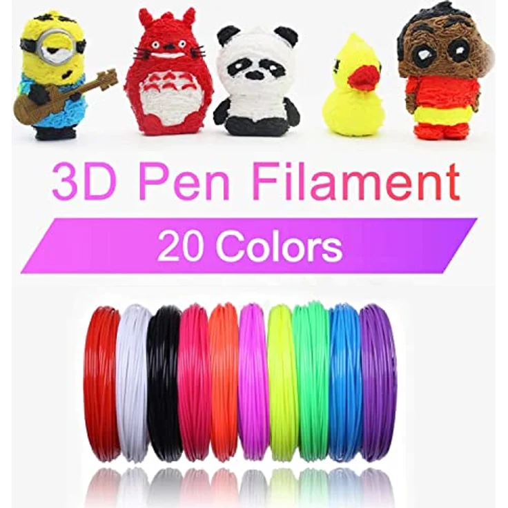 ANCHARA 3D Pen Filament PLA Set, 20 Farben à 10 m, 1.75 mm, ungiftig für ODRVM, Tecboss, Lovebay 3D Stifte – Bild 5