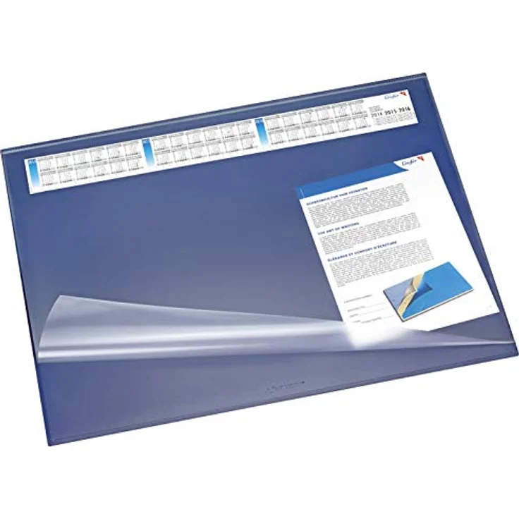 Läufer Schreibunterlage 49645, Synthos II, blau, Kunststoff, mit Sichtplatte und Kalender, 65 x 52cm – Bild 2