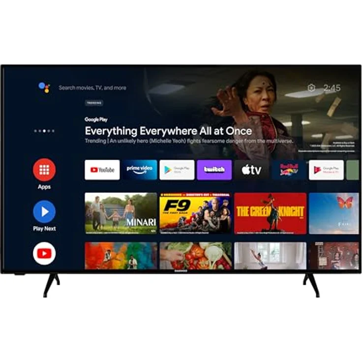 Daewoo Android TV 55 Zoll Fernseher (4K UHD Smart TV, HDR Dolby Vision, Dolby Atmos, Triple-Tuner) D55DM54UAMSX – Bild 1