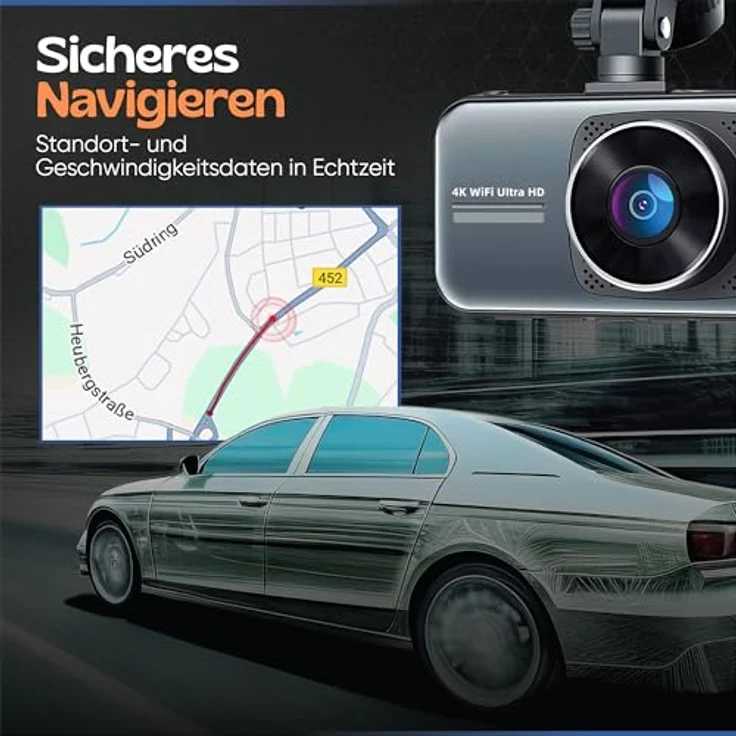 Camigoo D1 Pro Dashcam, Ultra 4K & Full HD mit Sony Starvis, 3,2" IPS-Bildschirm, WiFi & GPS, 64 GB SD-Karte, geeignet für vertikale Scheiben – Bild 5