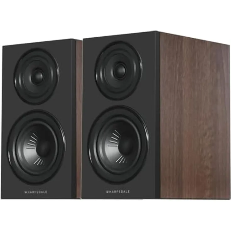 Wharfedale Diamond 12.1i, Regallautsprecher Paar in Walnuss, 2-Wege-Bausystem mit 5 Zoll Bass-/Mitteltreiber und Textilkalottenhochtöner für ausgewogenen HiFi-Sound