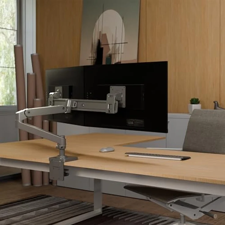 Ergotron LX Pro Dual Arm Tischmonitor Halterung, ergonomisch, für 27 Zoll Monitore, dunkelgrau – Bild 3