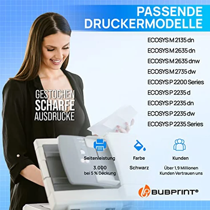 Bubprint Toner kompatibel mit Kyocera TK-1150, Schwarz, hohe Druckqualität und einfache Installation – Bild 2