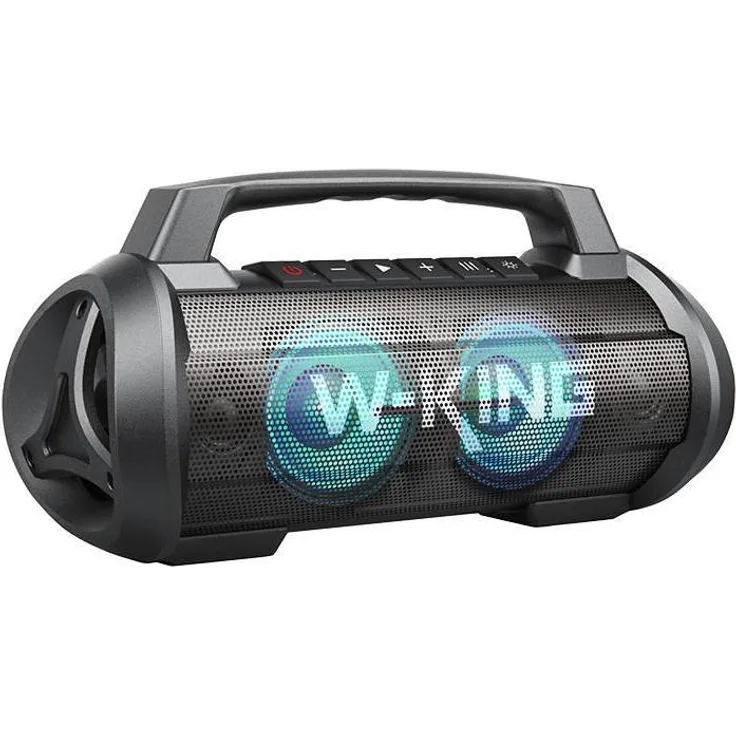 W-king D10 Bluetooth Lautsprecher (42 h, Akkubetrieb), Schwarz, 70 W Leistung, IPX6 wasserdicht