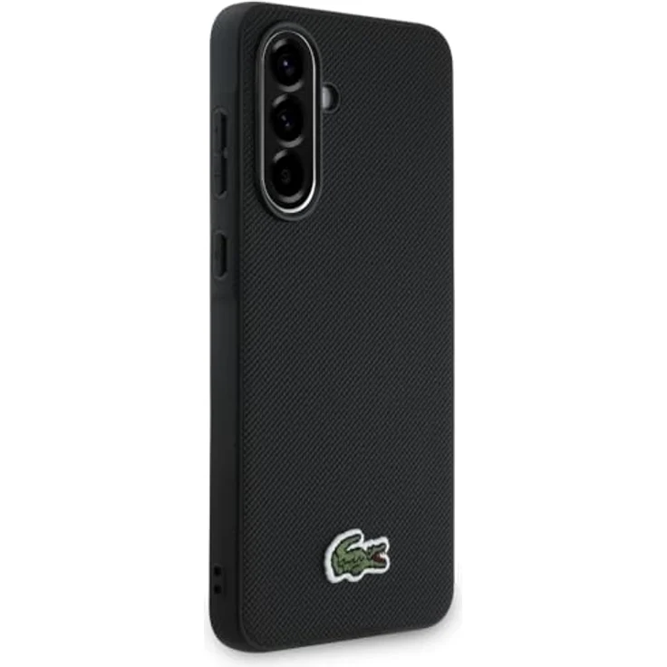 Lacoste Case Iconic Petit Pique Woven Logo für Samsung Galaxy A56, Smartphone Hülle aus TPU, schwarz – Bild 3
