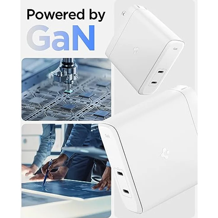 Spigen GaN III 1402, 140W Dual USB-C Wandladegerät für MacBook Pro 16/14/13, iPad, iPhone 15/14/13, Fast Charging, 2 Ports, Universelle Kompatibilität, Sicherheitsstandard – Bild 3