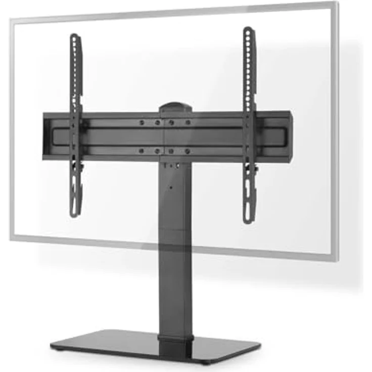 NEDIS Fester TV-Ständer - 37-70" - max. 40 kg - Einstellbare voreingestellte Höhen - Gehärtetes Glas/Stahl - Schwarz – Bild 2