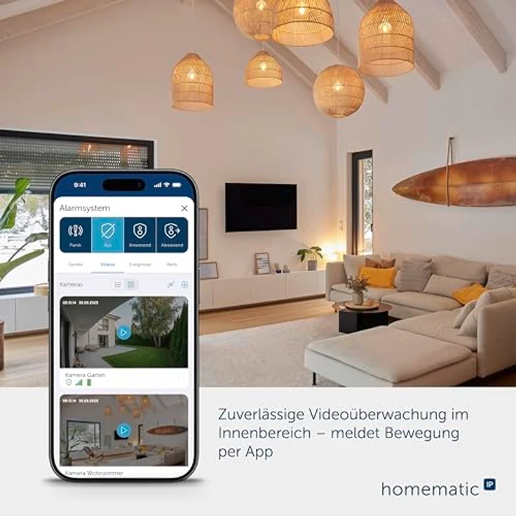 Homematic IP Innenkamera – Basic, HD Videoüberwachung mit 3 MP, Nachtsicht bis 10 m, magnetischer Standfuß – Bild 2