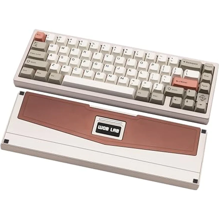 CutiePcs WOBKEY Zen 65 Mechanische Tastatur, CNC-Aluminiumgehäuse, Hot-Swappable, Tri-Mode (BT/2,4G/USB-C), RGB-Beleuchtung, für Mac & Windows, Ultra Warmes Silber – Bild 1